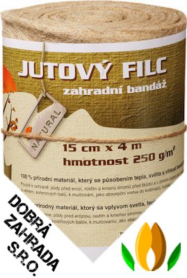 Jutový filc - zahradní bandáž 0,15 x 4 m