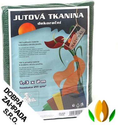 Jutová tkanina - 1,3 x 1 m tmavě zelená