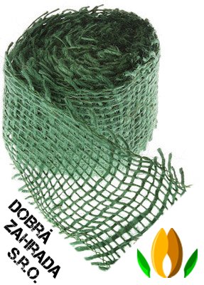 Jutová stuha 4 cm x 3 m - tmavě zelená